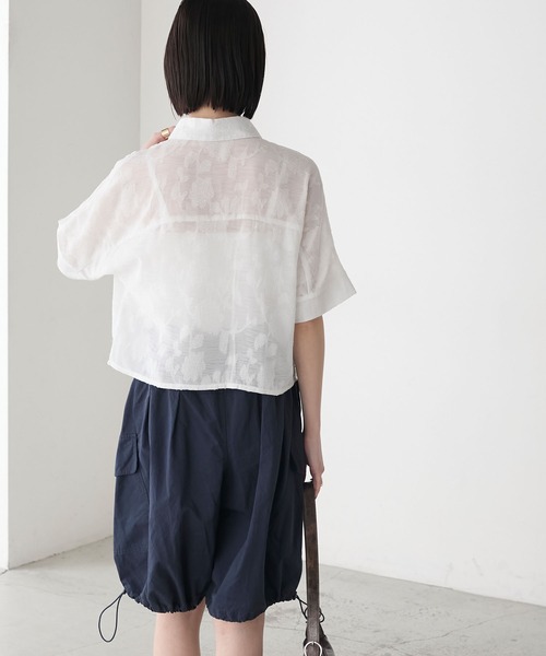 forksy. ブラウス シャツ 「forksy.」シアー フラワージャガード