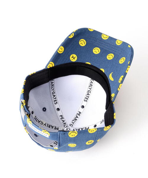 PEARLY GATES SMILE総柄 キャップ (UNISEX) バナナPG SMILE柄デニムライクUVキャップ (UNISEX) | PEARLY