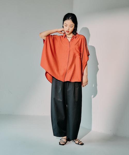 LEPSIM（レプシィム） ブラウス シャツ サラキレ5分袖ポンチョ 242899