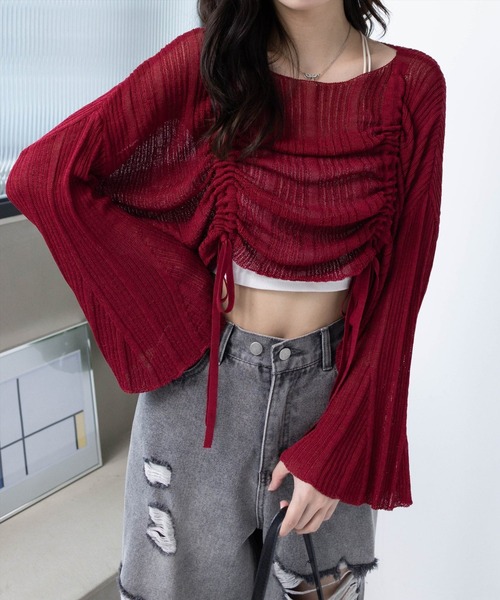 美品！OHOTORO Tube Knit Sheer Clear Top sheer clear top | OHOTORO
