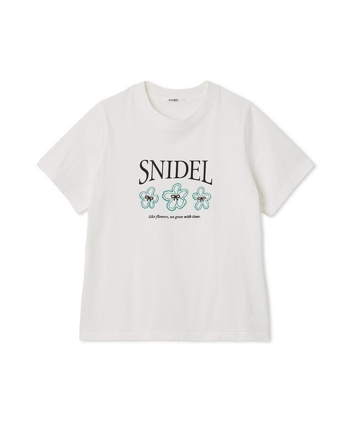SNIDEL tシャツ 「BOUQUET OF JOY」SNIDELロゴフラワーTシャツ