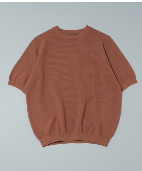 セーター ニット 「Rinascente/リナシェンテ」Cervo　半袖　クルー　ニット　ドライタッチ　洗濯可 メンズ レディースの画像
