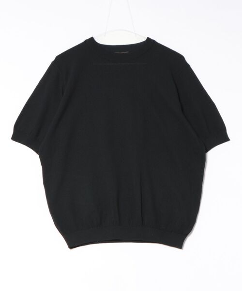 セーター ニット 「Rinascente/リナシェンテ」Cervo　半袖　クルー　ニット　ドライタッチ　洗濯可 メンズ レディースの画像