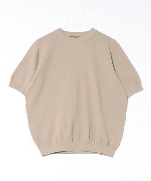 セーター ニット 「Rinascente/リナシェンテ」Cervo　半袖　クルー　ニット　ドライタッチ　洗濯可 メンズ レディースの画像