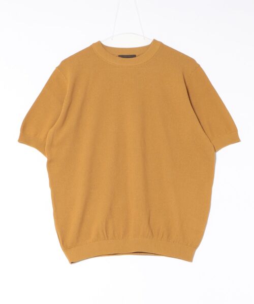 セーター ニット 「Rinascente/リナシェンテ」Cervo　半袖　クルー　ニット　ドライタッチ　洗濯可 メンズ レディースの画像