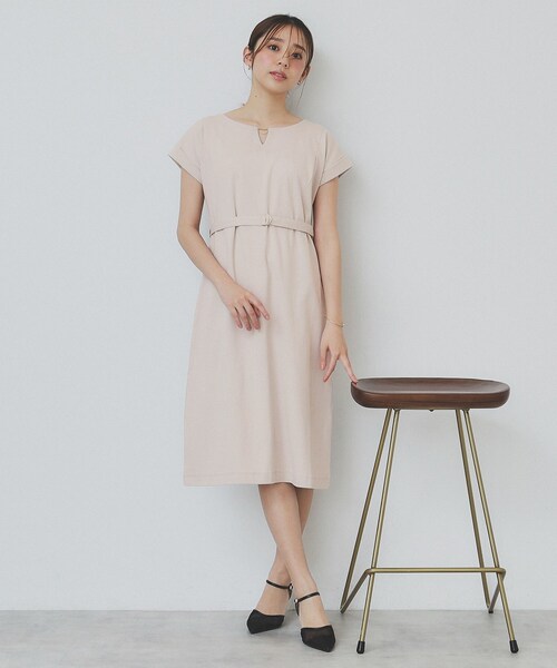 a.　ワンピース　ベージュxsサイズ index ワンピース 「5色展開/XS-3Lサイズ」Iラインシルエット
