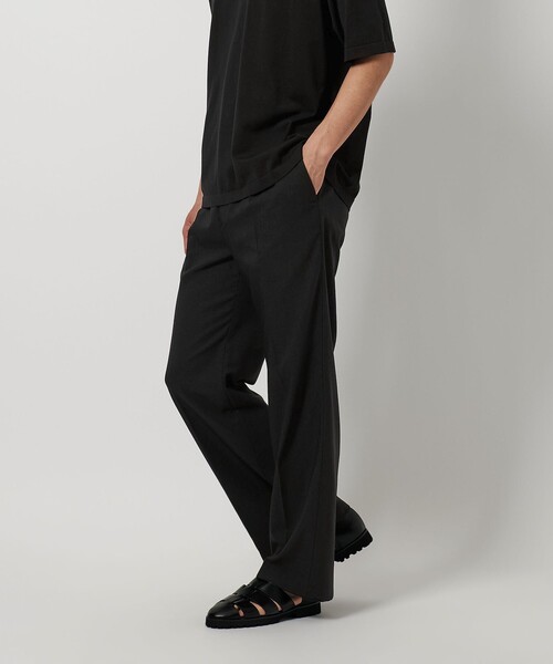 メンズ ワイド 1プリーツ トラウザー BEAUTY＆YOUTH UNITED ARROWS パンツ FLAX ライク 1プリーツ