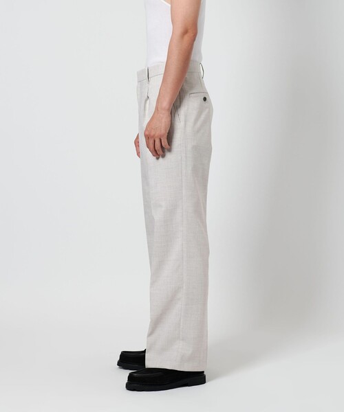 メンズ ワイド 1プリーツ トラウザー BEAUTY＆YOUTH UNITED ARROWS パンツ FLAX ライク 1プリーツ