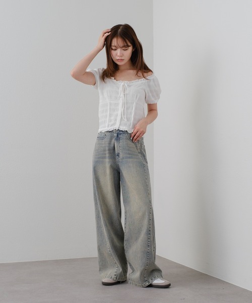 【新品未使用】Kastane レースデニムパンツ Kastane ジーンズ デニム デニムパンツ 「高身長サイズ追加/低