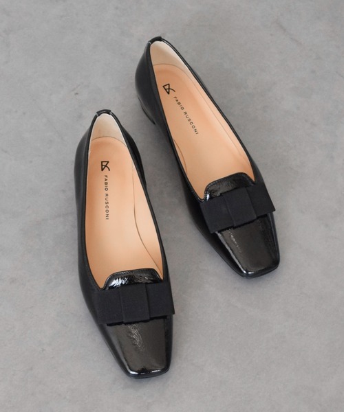 FABIO RUSCONI ブラックパンプス 39 美品 FABIO RUSCONI 「Fabio Rusconi」 フラットパンプス 39 ブラック