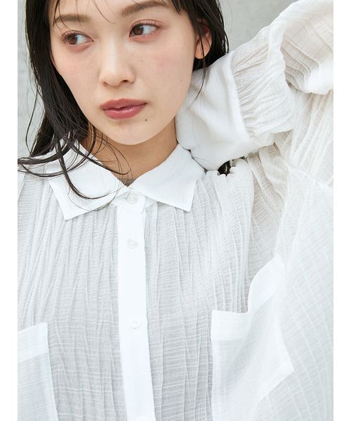 SNIDEL ブラウス シャツ シアープリーツシャツ レディース