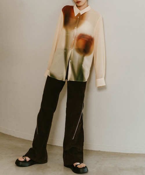 Knuth Marf ブラウス シャツ 「Knuth Marf」flower print sheer