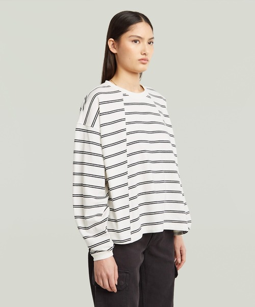 G-STAR RAW tシャツ A-Line Stripe Oversized T-Shirt/Aライン切り替え
