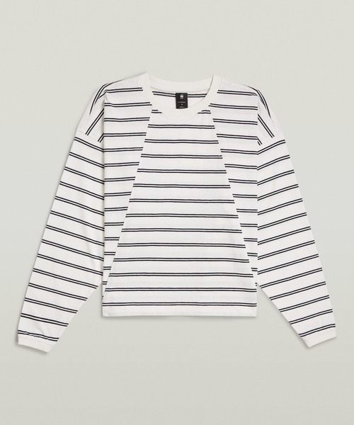 G-STAR RAW tシャツ A-Line Stripe Oversized T-Shirt/Aライン切り替え
