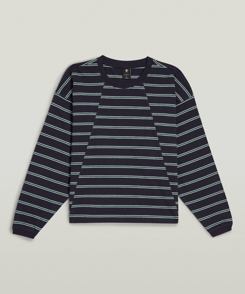 G-STAR RAW tシャツ A-Line Stripe Oversized T-Shirt/Aライン切り替え