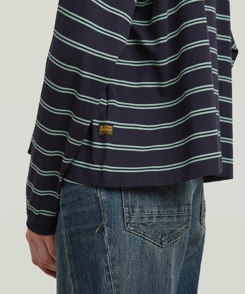 G-STAR RAW tシャツ A-Line Stripe Oversized T-Shirt/Aライン切り替え