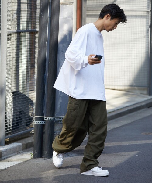 「FREAK'S STORE」 長袖Tシャツ LARGE ホワイト メンズ