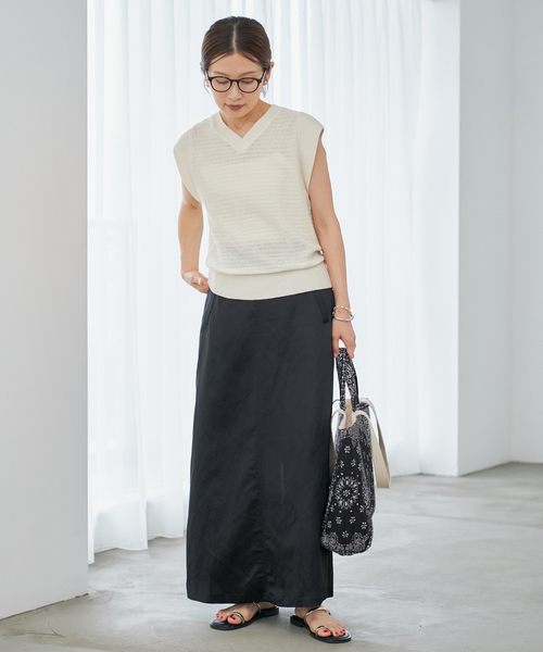 美品✨　IENA　イエナ　カシミヤ混ニットベスト　ポンチョ　グレー　フリーサイズ セール】コイルヤーンニットベスト（ベスト）｜IENA（イエナ）の