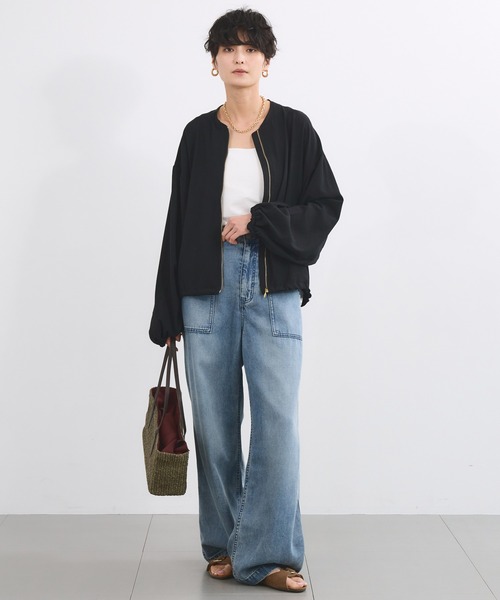 ブルゾン アウター BARNYARDSTORM / ポプリンZIPブルゾン「JAPAN FABRIC」ハンドウォッシャブル レディースの画像