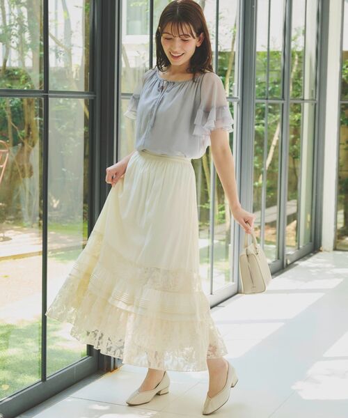 COHINAラッフルブーケブラウス COHINA（コヒナ） ブラウス シャツ 2wayラッフルスリーブブラウス 「低