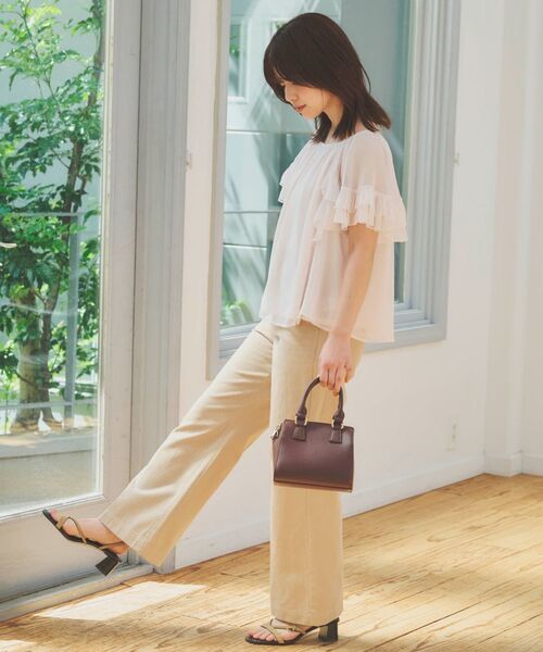 COHINAラッフルブーケブラウス COHINA（コヒナ） ブラウス シャツ 2wayラッフルスリーブブラウス 「低