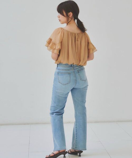 ブラウス シャツ 2wayラッフルスリーブブラウス 「低身長・小柄女性」 レディース 2wayラッフルスリーブブラウス | 小柄・低身長女性向け