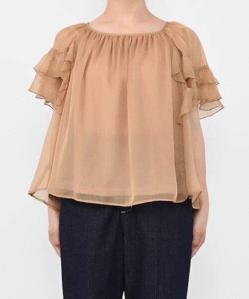 【新品、タグ付】COHINA 2wayラッフルスリーブブラウス COHINA（コヒナ） ブラウス シャツ 2wayラッフルスリーブブラウス 「低