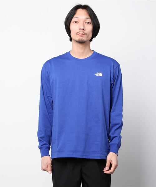 新品　THE NORTH FACE 長袖カットソー ブルー THE NORTH FACE 「THE FACE」 長袖Tシャツ L ロイヤルブルー