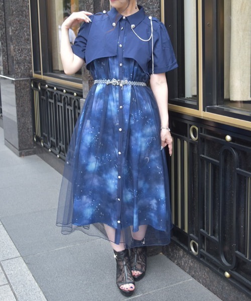 axes femme ワンピース ステラプリントシャツワンピース