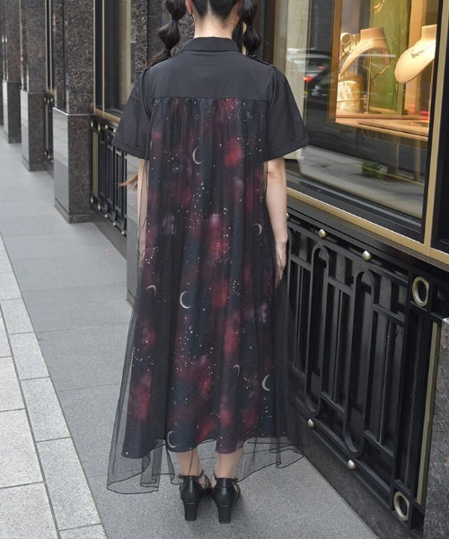 プリントワンピース P axes femme ワンピース ステラプリントシャツワンピース