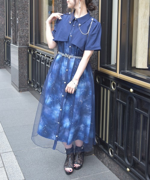 axes femme ワンピース ステラプリントシャツワンピース