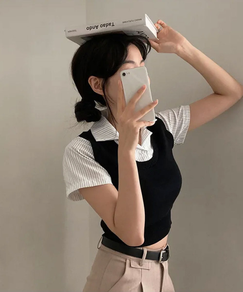 可愛いレディースベスト　Tシャツ Tシャツ付ベスト: トップス｜ハニーズ公式通販
