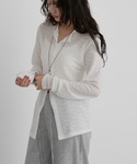 tシャツ ストレッチレースロングスリーブトップ...の詳細画像2
