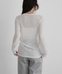 tシャツ ストレッチレースロングスリーブトップ...の詳細画像4
