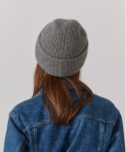 美品　Chapeau d' O グレー ニット帽　モヘア Chapeau d'O グレー ニット帽 Chapeau グレー