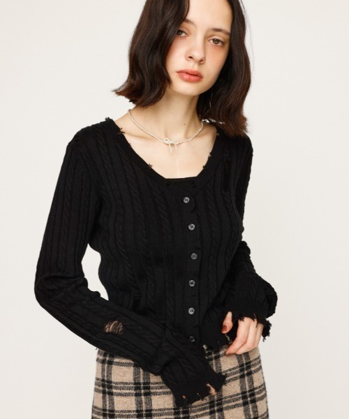 ニット セーター V/N CRASH 2P TOPS ブイネック クラッシュ ツーピー トップス 秋服 レディース SLY ニット セーター V/N CRASH 2P TOPS ブイネック クラッシュ