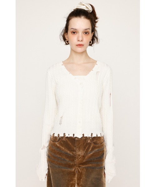 ニット セーター V/N CRASH 2P TOPS ブイネック クラッシュ ツーピー トップス 秋服 レディース SLY ニット セーター V/N CRASH 2P TOPS ブイネック クラッシュ