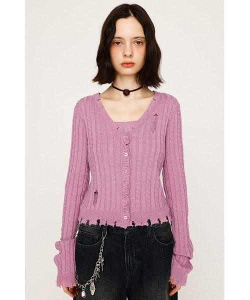 ニット セーター V/N CRASH 2P TOPS ブイネック クラッシュ ツーピー トップス 秋服 レディース SLY ニット セーター V/N CRASH 2P TOPS ブイネック クラッシュ