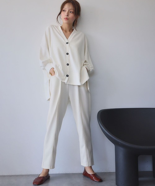 ELFRANK セットアップ ダンボール セットアップ Vネック カーディガン