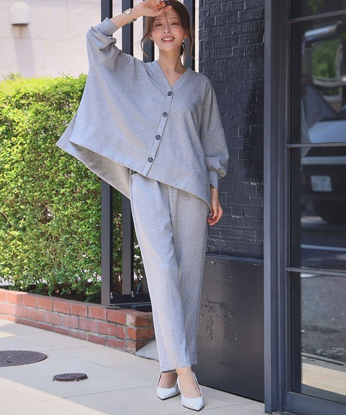 ELFRANK セットアップ ダンボール セットアップ Vネック カーディガン