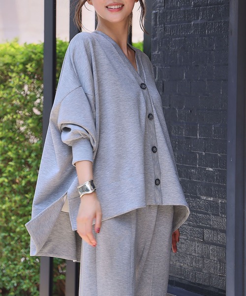 ELFRANK セットアップ ダンボール セットアップ Vネック カーディガン