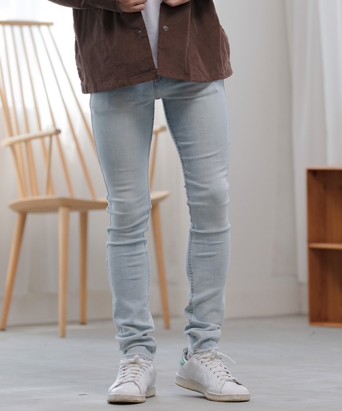 「CAMBIO」 加工スキニーデニムパンツ M ブルー メンズ