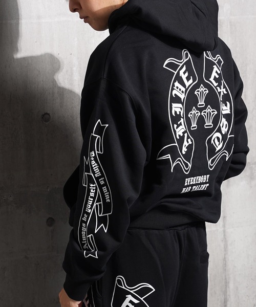 ゆー　パーカーオーダー パーカー 「セットアップ 対応」CVC裏毛 袖ロゴ ZIPパーカー / CVC