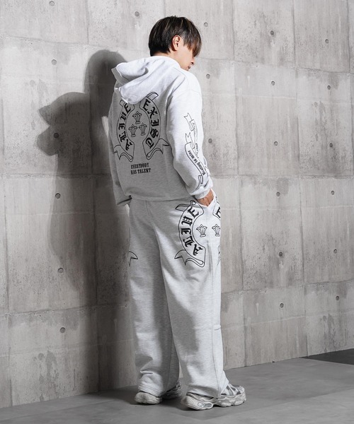 パーカー 「セットアップ 対応」CVC裏毛 袖ロゴ ZIPパーカー / CVC