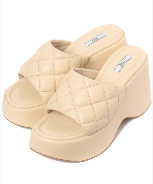 「R&E」 フラットサンダル S イエロー レディース_画像3