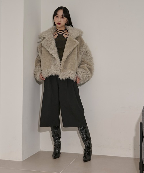 フォックスファー コート docking faux fur coat ボアドッキングフォックスファーコート