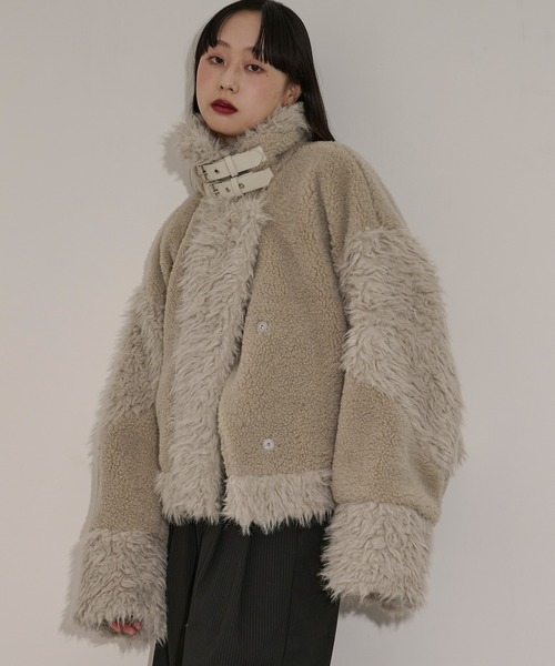 Ezick ブルゾン アウター docking faux fur coat ボアドッキング