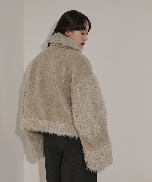 Ezick ブルゾン アウター docking faux fur coat ボアドッキング
