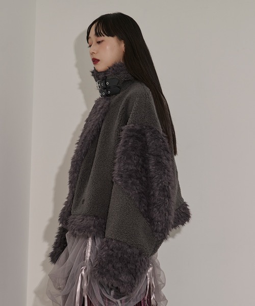 Ezick ブルゾン アウター docking faux fur coat ボアドッキング
