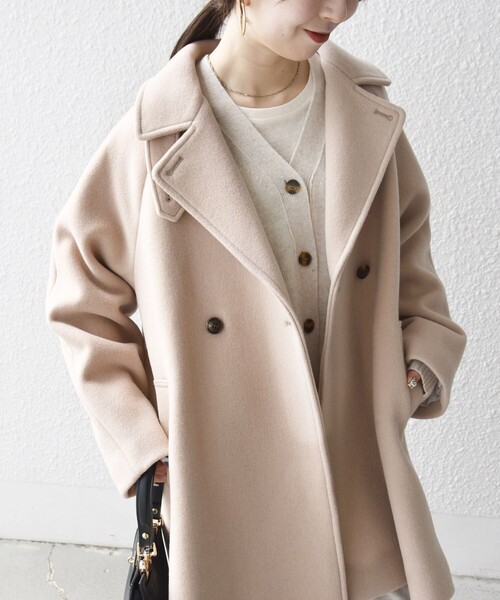 SHIPS any コート アウター 「WEB限定」SHIPS any: PURE WOOL スタンド